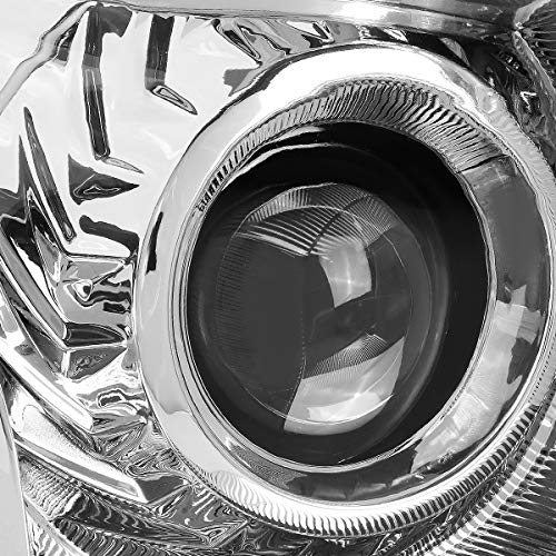 DNA MOTORING OEM-HL-0069-R Chrome Amber Factory Style Passenger Side Projector Headlight Replacement For 13-15 Altima