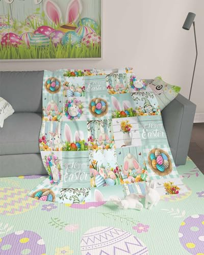 Independence Day Patriotic Blanket American Flag Star Stripes Throw Blankets Soft Warm Cozy Red White and Blue Gnome Blanket for Independence Day 4th July All Season 40