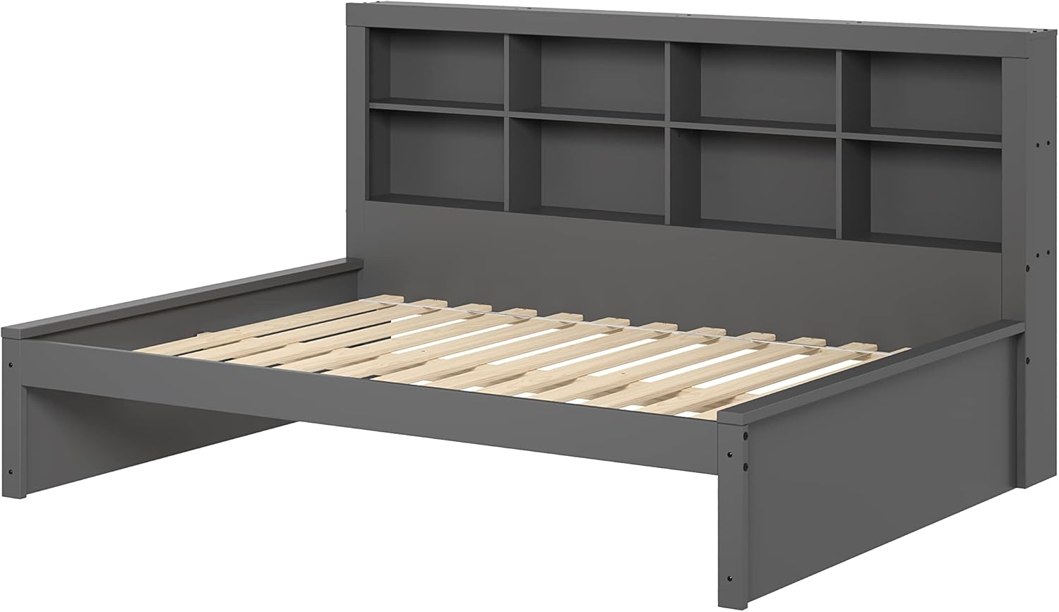 Donco Kids Equable Modern Full Bookcase Daybed in Dark Grey Finish