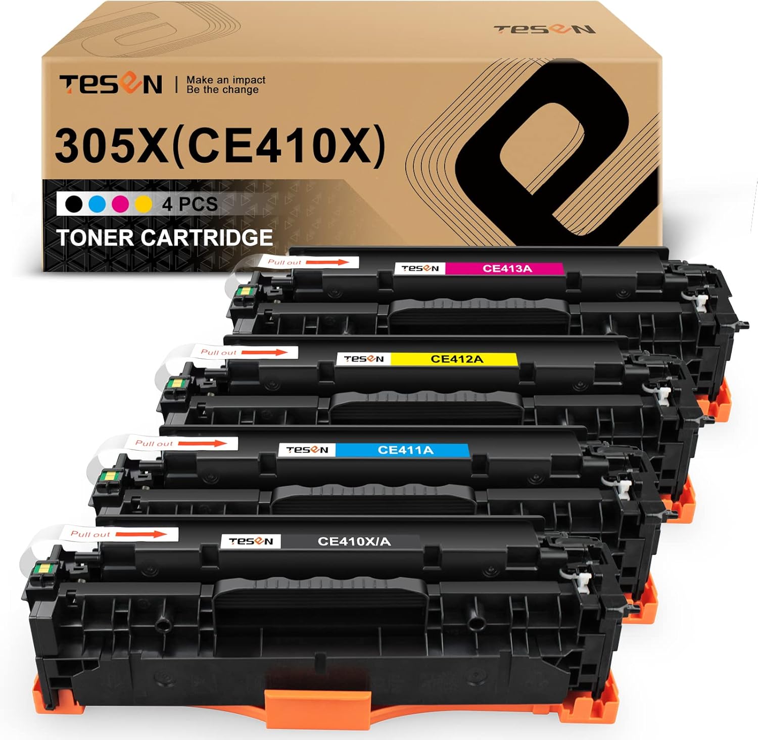 Remanufactured Toner Cartridge Replacement for HP 305X CE410X 305A CE410A CE411A CE412A CE413A Toner High Yield for HP Pro 400 MFP M475dn M475dw M451nw M451dn M451dw M375nw Printer