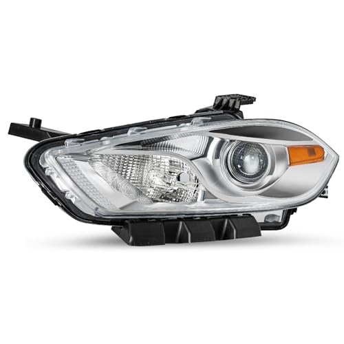 JSBOYAT [Halogen Type Headlight Assembly Fits 2013-2016 Dodge Dart Projector OEM Replacement Headlamp Chrome Housing Right/Passenger Side