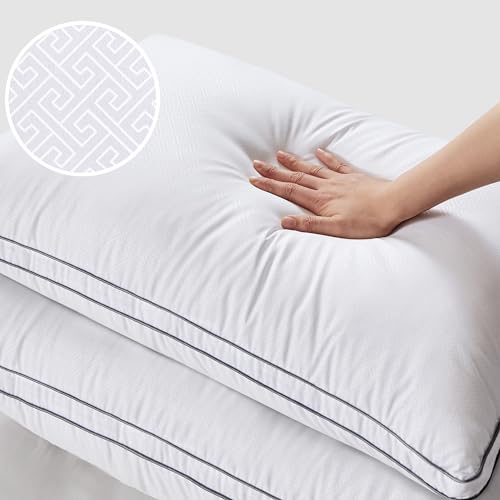 Bedsure Pillows King Size Set of 2 - Fluffy King Pillows 2 Pack, Bed Pillows for Sleeping Hotel Quality Gusseted Pillow with Down Alternative for Back, Stomach, or Side Sleeper, Machine Washable