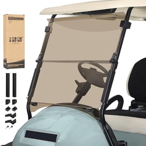 10L0L Golf Cart Windshield for Club Car Precedent Gas or Electric(04-Up), Clear/Tinted Fold Down Windshield Anti-UV Impact Resistant - 37.5