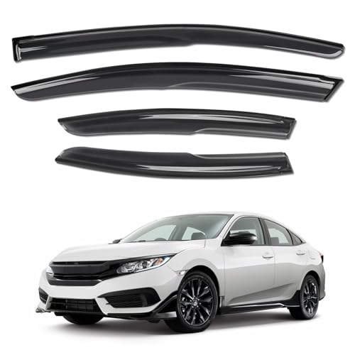 KYX Rain Guards for Car Windows, Outside Mount Window Visors Rain Guards Fit for 2016-2023 Toyota Tacoma Double Cab, Extra Durable Window Deflectors, Vent Visors 4 Pieces 94768