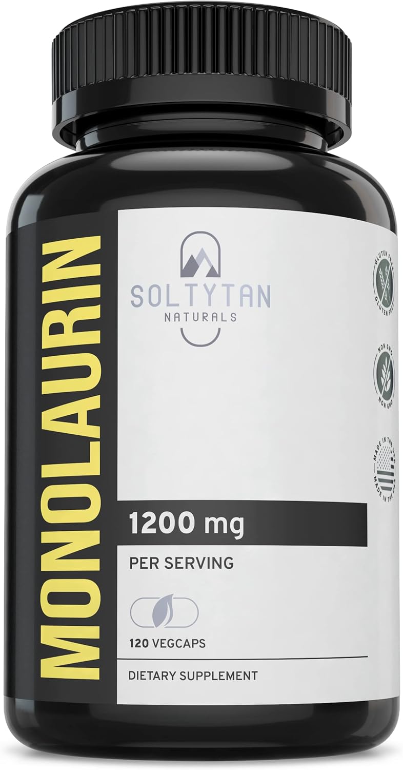Monolaurin Supplement for Immune System and Digestive Health. Potent 1200mg per Serving, 120 Capsules/Bottle | Made in The USA, Non-GMO, Vegan-Friendly | Boost. Support. Defend.