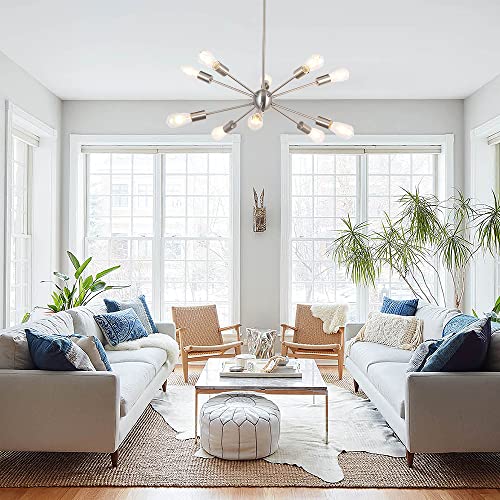 BONLICHT Modern Sputnik Chandelier Lighting 10 Lights Oil-Rubbed Bronze Chandelier Industrial Vintage Pendant Light Mid century Ceiling Light Fixture UL Listed