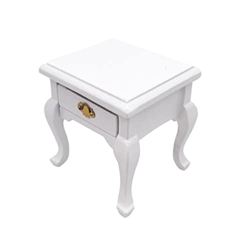 MILISTEN doll closet wardrobe doll wooden closet mini house ornament pretend play dollhouse toys baby wooden toys Kids Bedside Table Mold furniture wooden wardrobe Bamboo child white