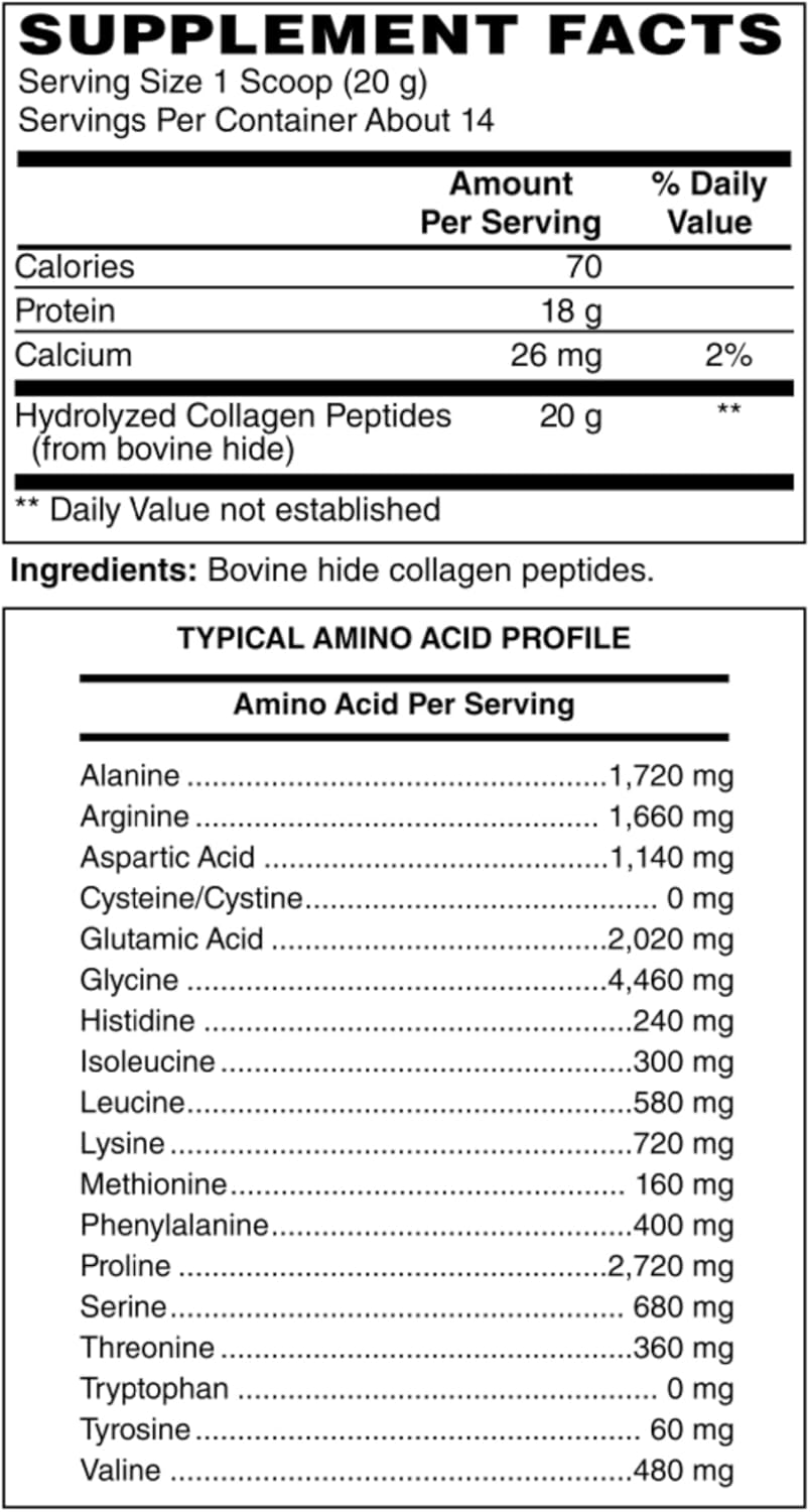 Naturally-Sourced Hydrolyzed Collagen Powder - Hair, Skin, Nail, and Joint Support - Type I & III Grass-Fed Collagen Supplement for Women | Non-GMO, Dairy-Free | 9.88 Oz (280g)