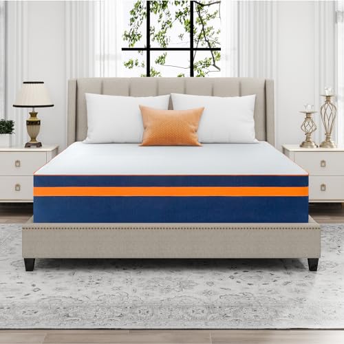 Airdown Twin Mattress, 6 Inch Memory Foam Mattress for Kids, Medium Firm Green Tea Gel Mattress, Twin Size Mattress in a Box, Low Profile for Bunk Bed, Made in USA, CertiPUR-US Certified,White