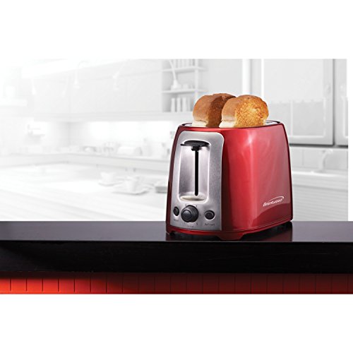 Brentwood TS-292R Cool Touch 2-Slice Extra Wide Slot Toaster, Red