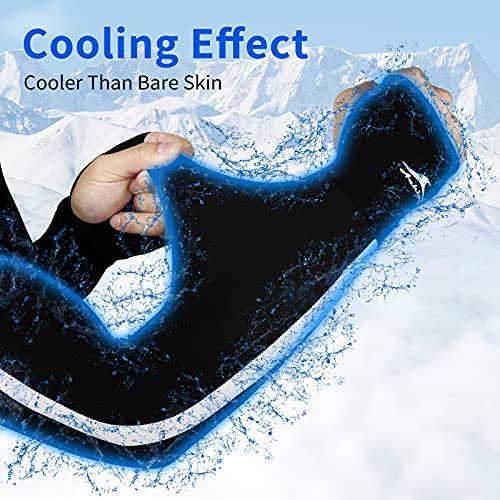 Achiou UV Sun Protection Cooling Arm Sleeves, UPF50 Arm Compression Sleeves for Women Summer Sunblockn, Football Golf