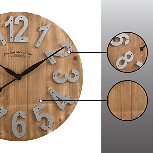 FirsTime & Co. Slat Wood Wall Clock, 22.5