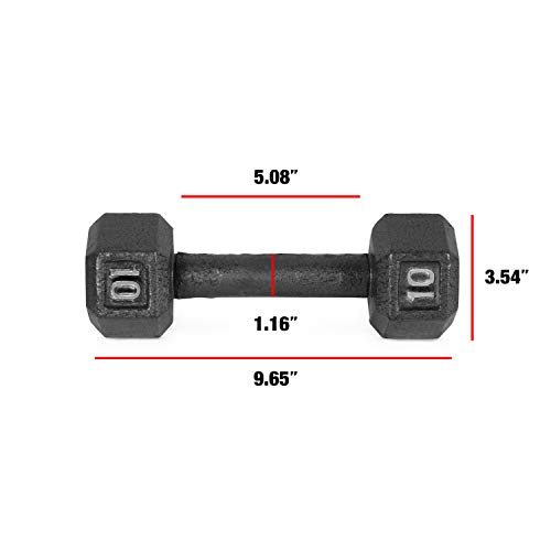 CAP Barbell Black Cast Iron Hex Dumbbell | 5-120 LBs | Single or Pair