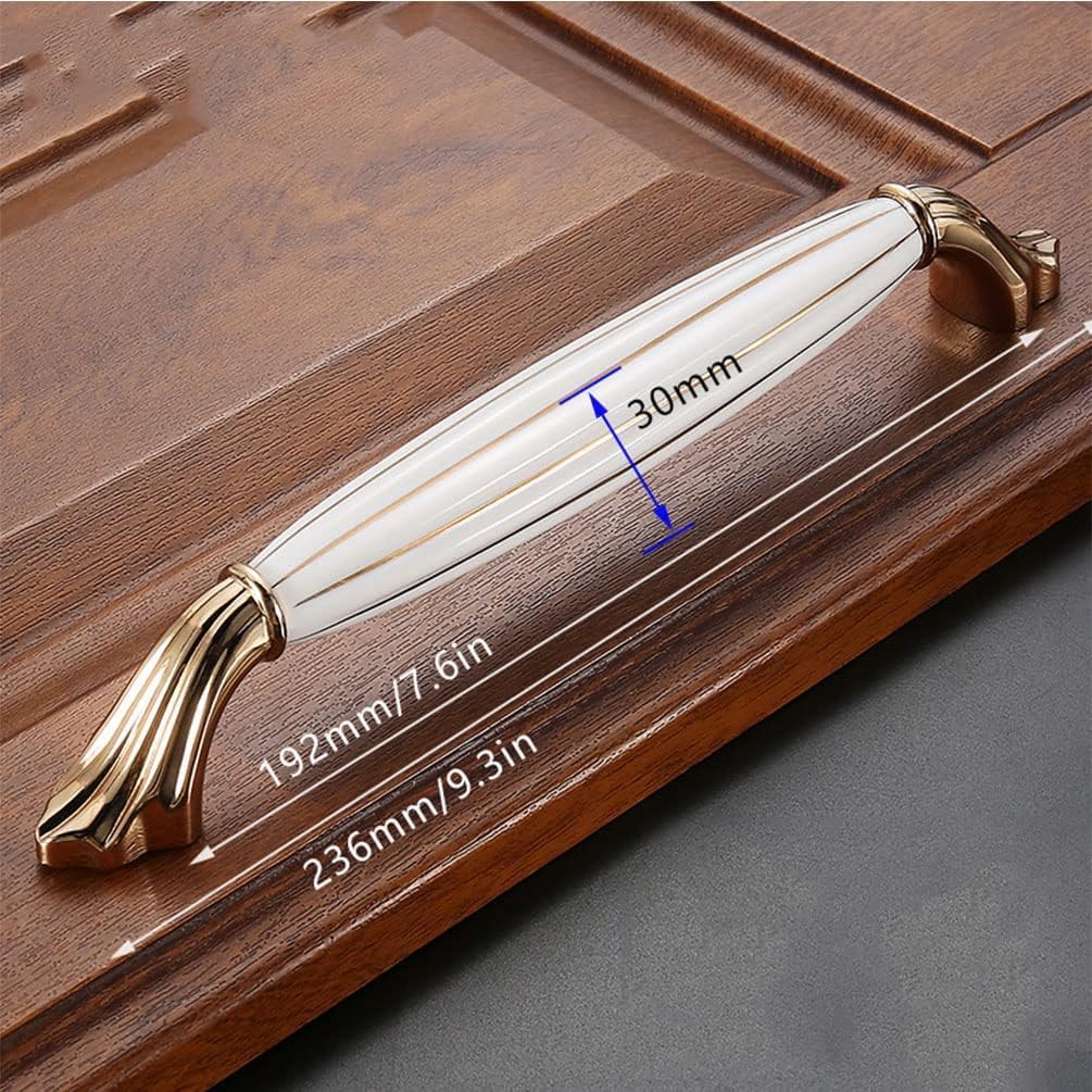 Furniture Ceramic Knob - 6 Pieces Furniture Pulls Ceramic Drawer Handles Modern Fashion Kitchen Cabinet Handles Bow Shaped Handle Bathroom Dresser Wardrobe Pulls Screws Included