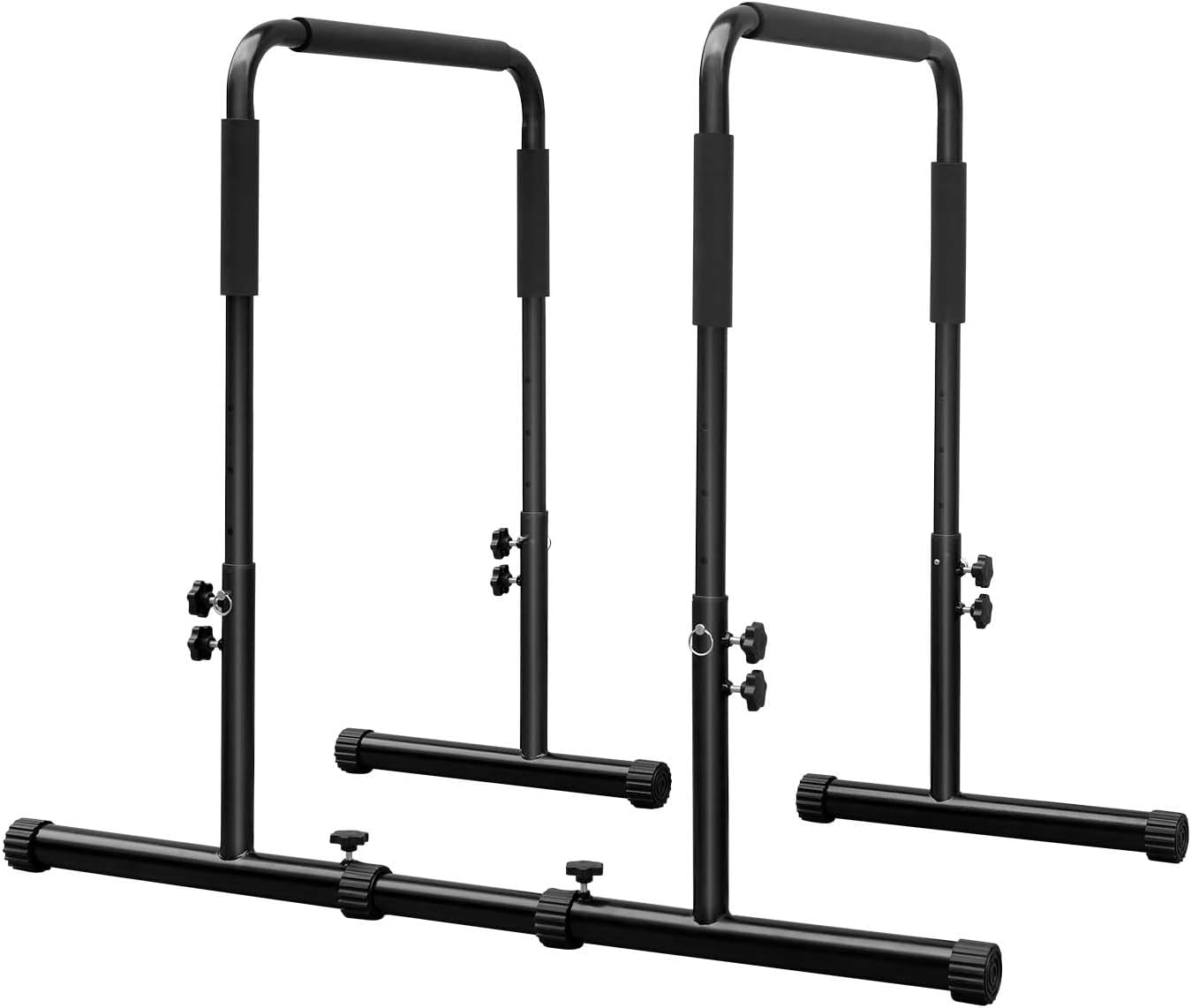 Free Standing Pull Up Bar Dip Station Indoor and Outdoor Calistenia Equipment Height Adjustment Exercise Parallel Bars for Home Gym Strength Training Fitness Equipment