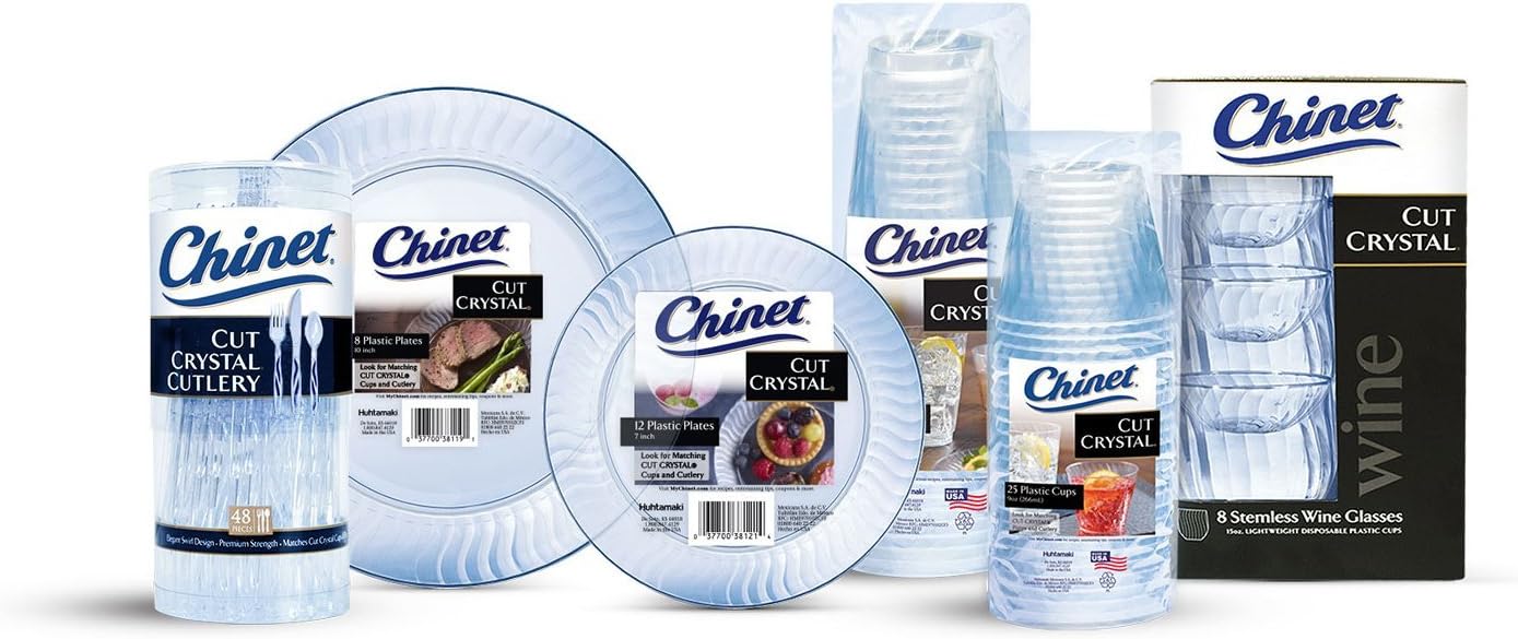 Chinet Cut Crystal Tumblers, 9 Ounce, 25 Count