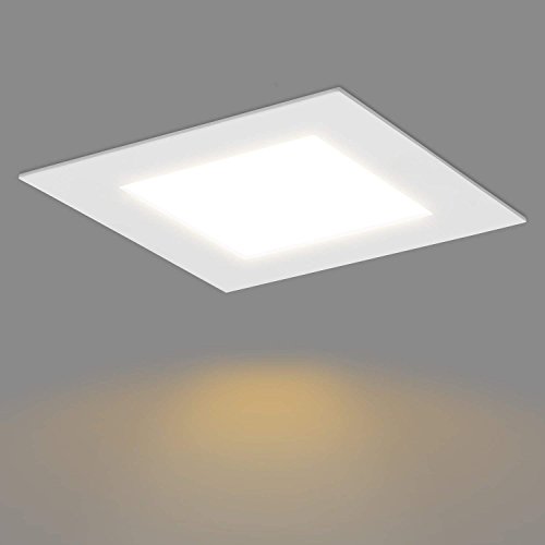 Goodlite 6 inch Square Ultra Thin LED Recessed Ceiling Light Fixture, 15W, 5000K (Super White), 1050 Lumens, Dimmable,IC-Rated, Recessed Downlight, Energy Star - Perfect for Kitchen and Bathroom