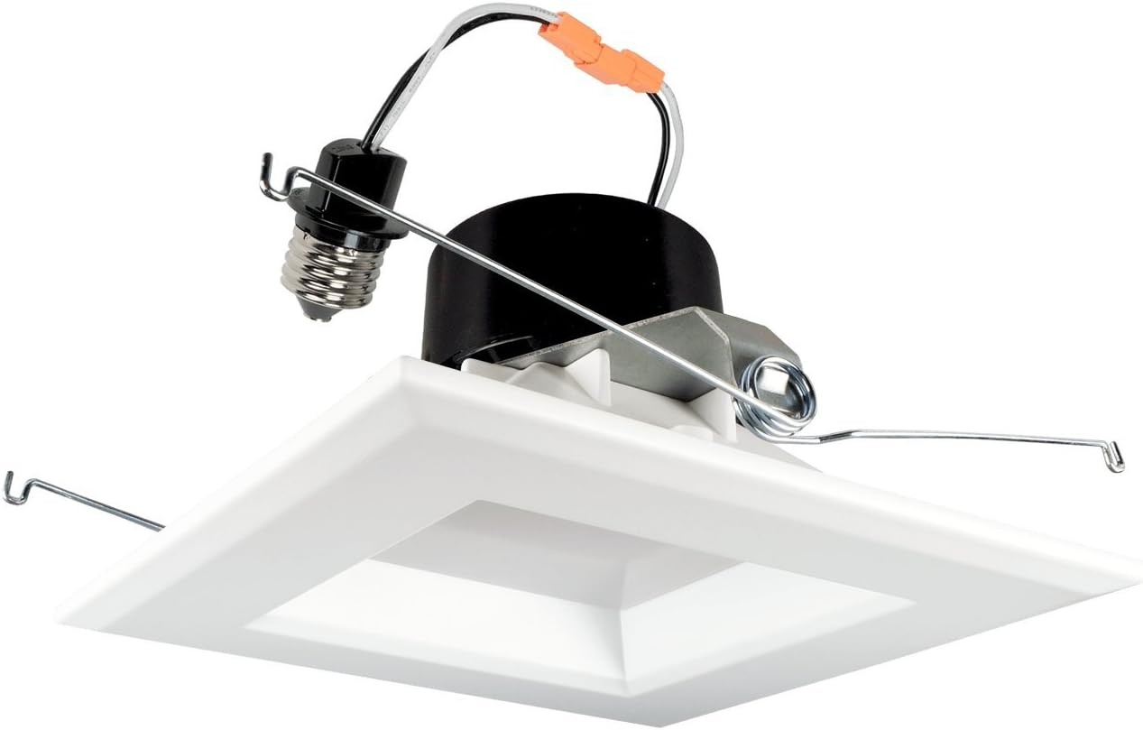 Goodlite G-19960 5-inch Square LED Retrofit Downlight Recessed Housings, White Smooth trim, Dimmable, 16W 1200 Lumens 120W Eqv. CRI 90 Wet Loaction, Warm White 3000k