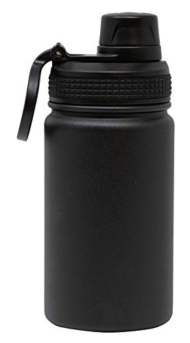 MIRA 12 oz Stainless Steel Water Bottle - Metal Thermos Flask Keeps Cold for 24 Hours, Hot for 12 Hours - Wide Mouth & Double Wall Vacuum Insulated - Black