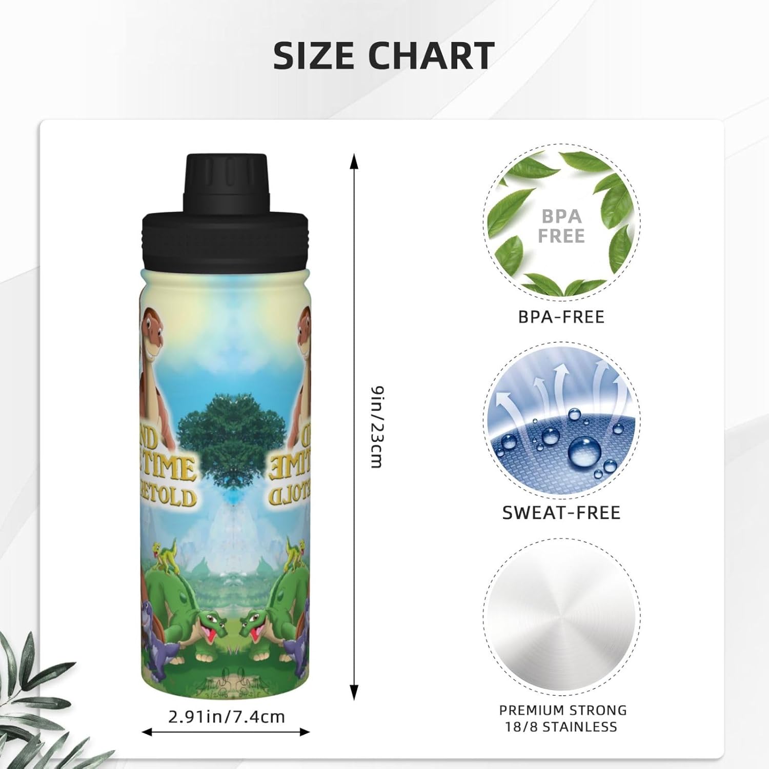 The Land Before Time Thermos 18oz Insulated Kettle Vacuum Cup Stainless Steel Travel Mug Cup Thermal Flask