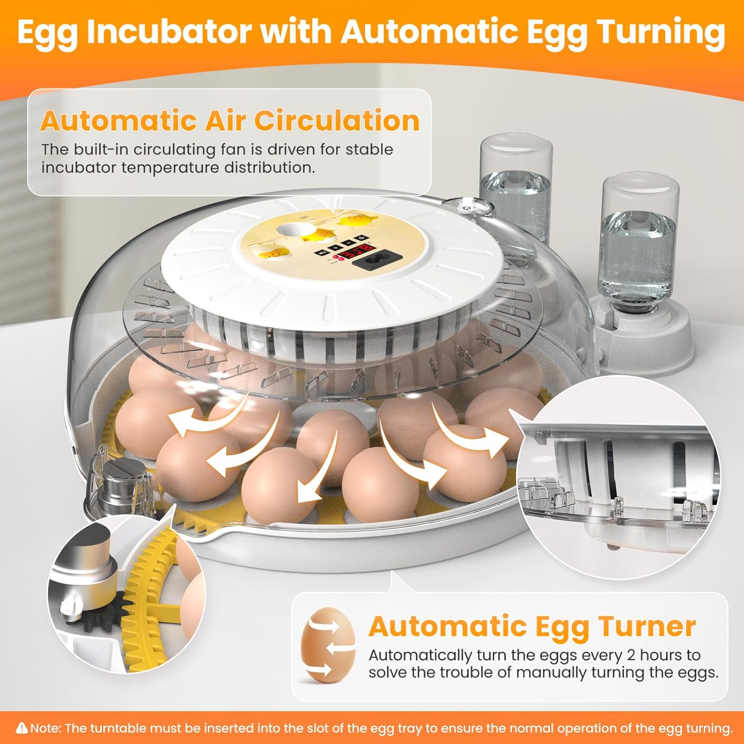 Eggs Incubators for Hatching Eggs with Automatic Turner, 18 Egg Incubators for Hatching Chicks, Egg Candler, Incubator for Chicken Eggs with Automatic Water Top-up for Hatching Chickens