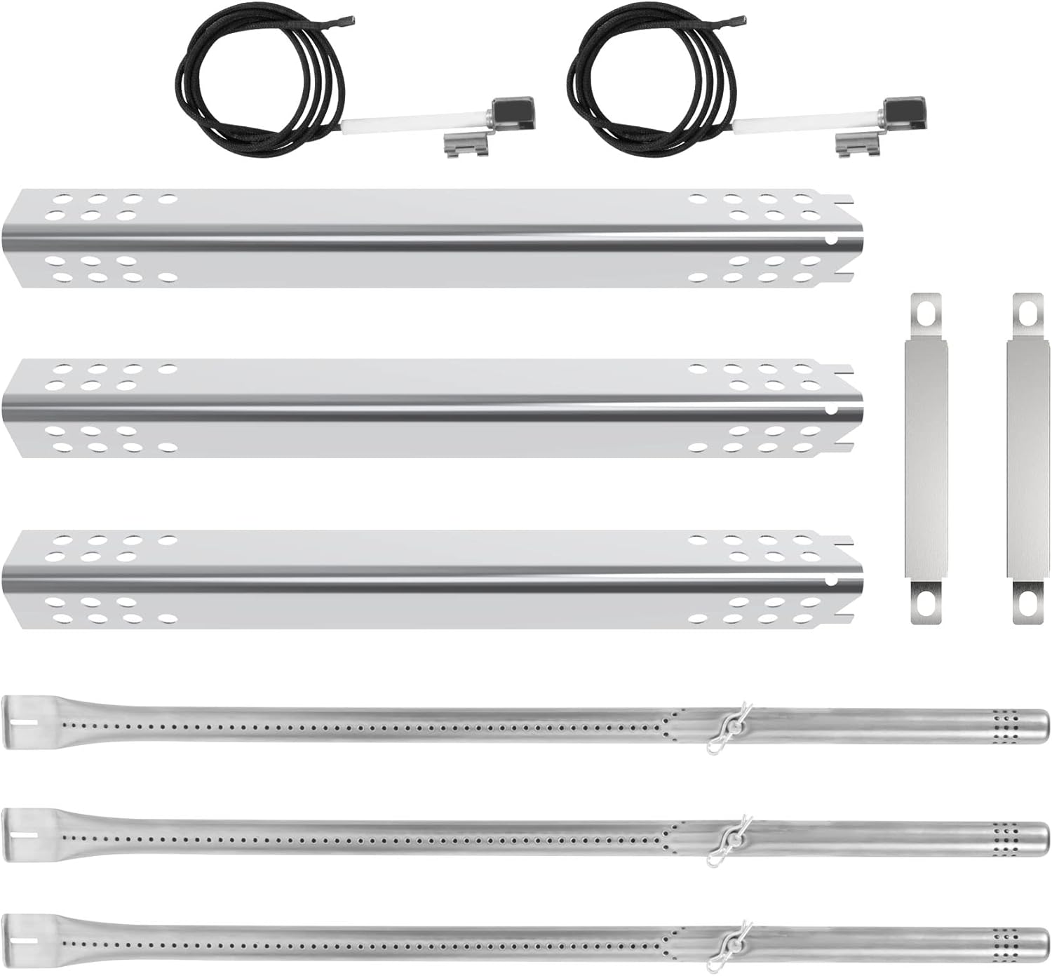 DELSbbq Grill Part Kit for Charbroil Signature 3 Burner Grills 463348017, 463372017, Replacement for Char-broil Performance 2/4/5/6 Burner Grills, Heat Plates, Burners, Crossover Tube, Ignition