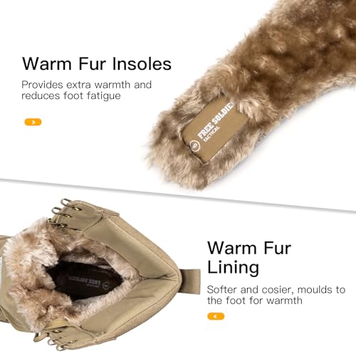 FREE SOLDIER Men’s Tactical Boots 8 Inches Lightweight Combat Boots Durable Suede Leather Military Work Boots Desert Boots