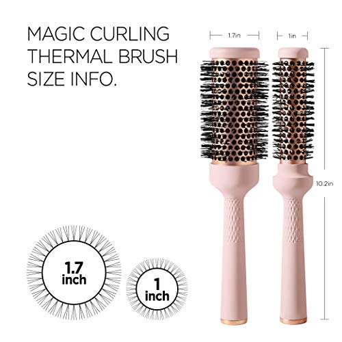 Round Brush (1.3 Inch), Cut Drying Time,Self-Standing Round Quick Styling Brush, Great Blowout, Ceramic Coated/Ionic Thermal Barrel,Blowout Volume, Wave Styler
