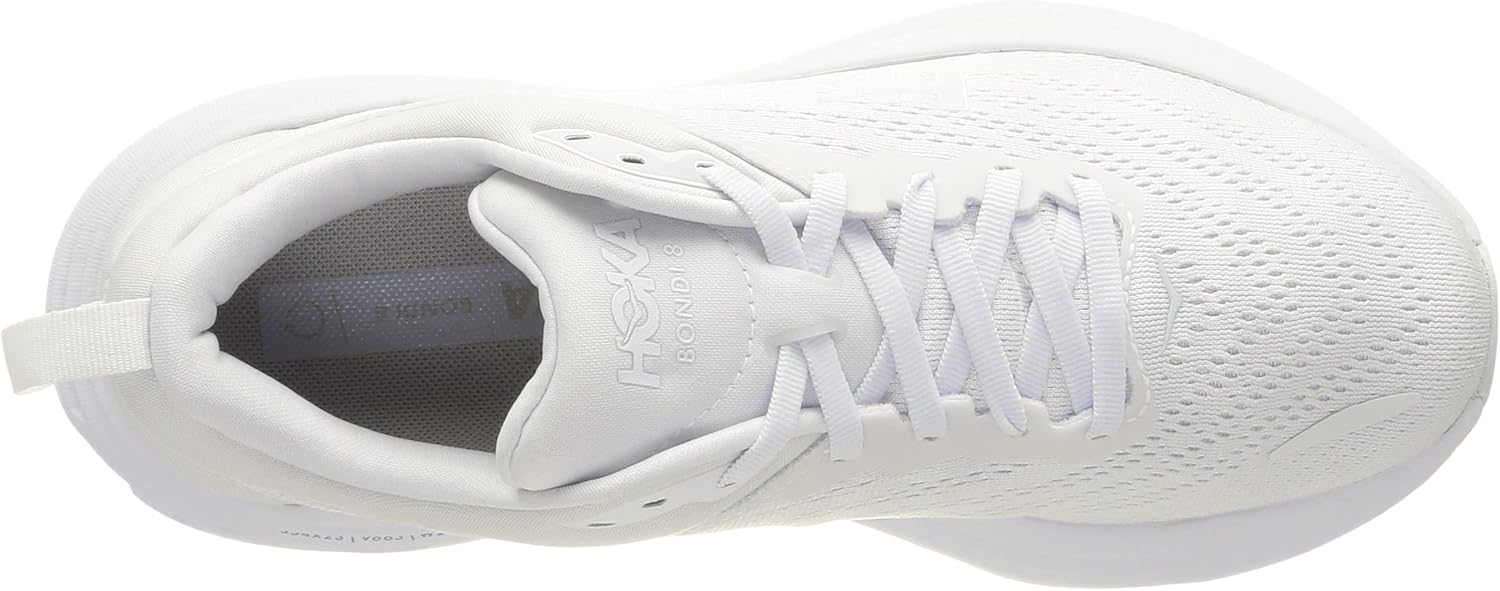 Hoka Women's Bondi 8 Sneaker, White/White, 10