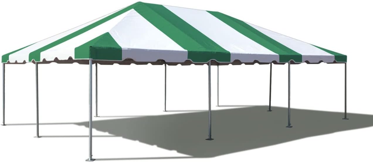 TentandTable 20' x 30' West Coast Frame Canopy Tent, Green/White, Indoor/Outdoor, 50-120 Person, Parties and Vendor Events, Heavy Duty, Waterproof Vinyl Canopy Tents for Commercial, Residential Use