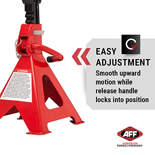 AFF 6 Ton Jack Stand Set - Heavy Duty Ratchet Style Jack Stands - Pair