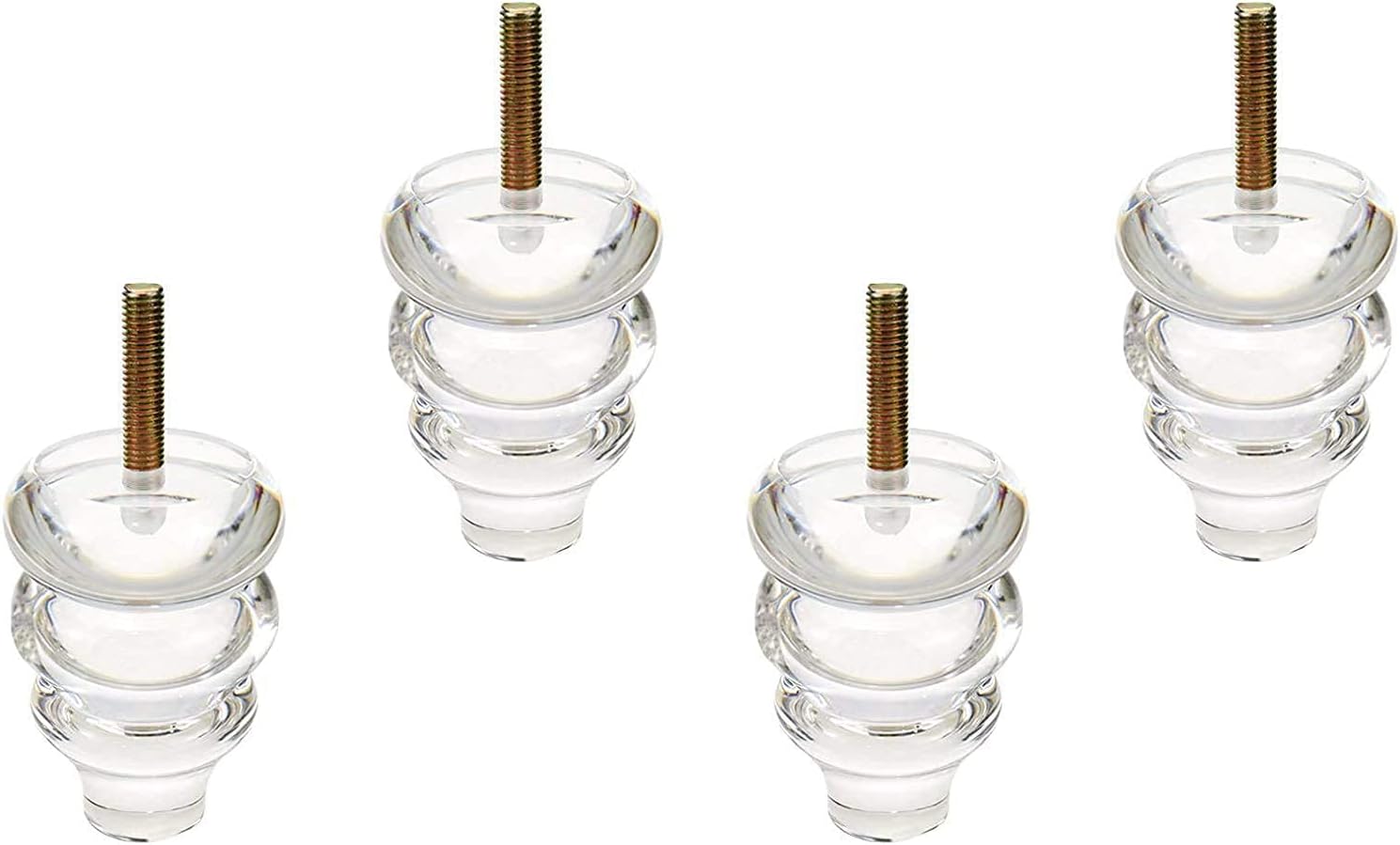 LC LICTOP 100mm Height Acrylic Furniture Legs Gourd Shape Sofa Acrylic Legs DIY Replacement Sofa Feet Set of 4 (A027)