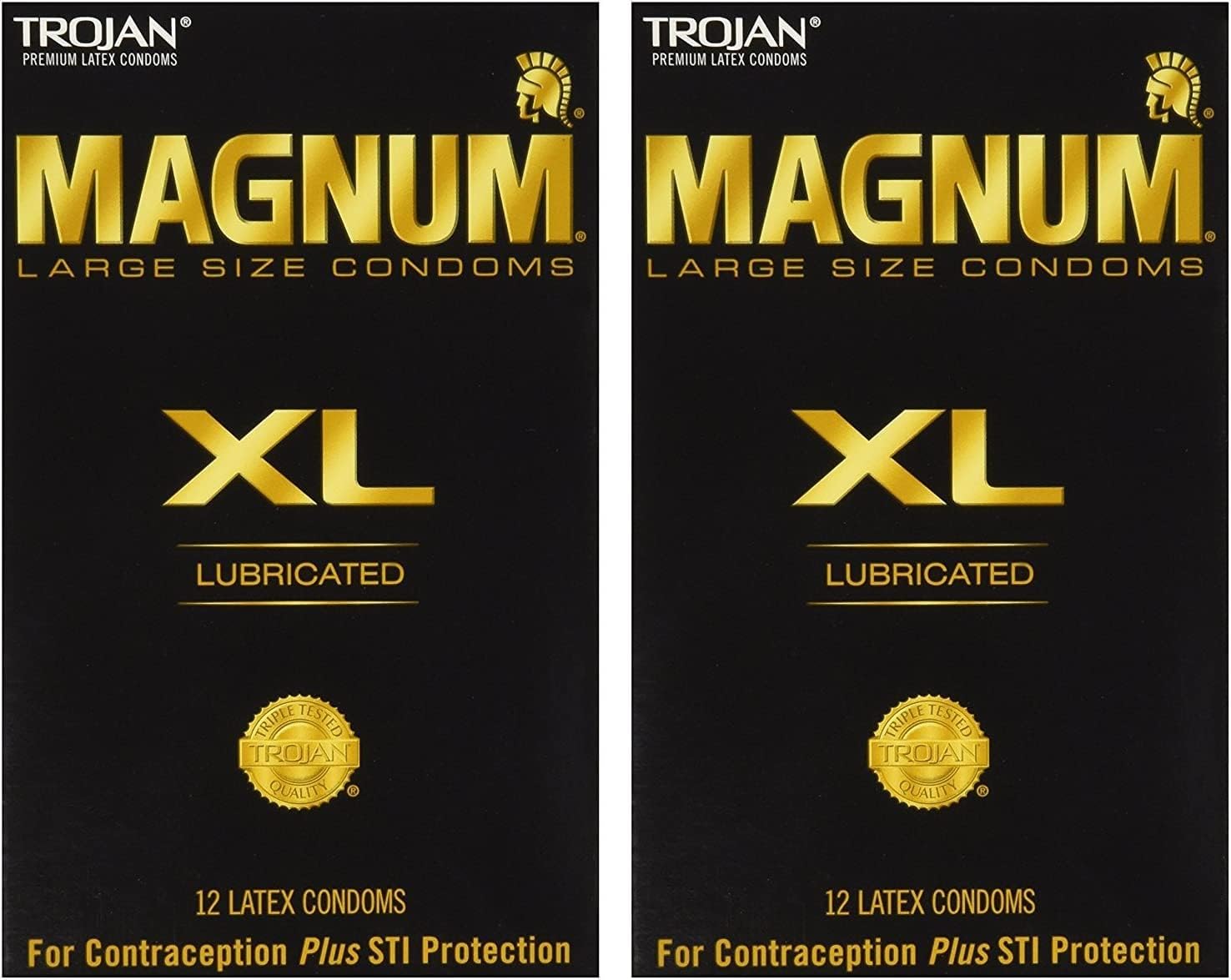 Trojan Magnum Xl Lubricated Condoms, 2 Boxes (12 Condoms)