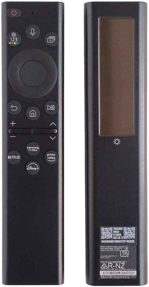 New BN59-01385A Replacement Solar Voice Remote Control for Samsung Neo QLED 4K Smart TV Crystal UHD Remote with Rechargeable Solar