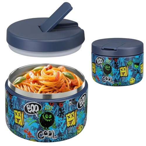 12oz Insulated Vacuum Food Jar with Buckle Lid Wide Mouth Soup Thermo for Hot Food Kids Leakproof Stainless Steel Lunch Container- Pink- 1Pack