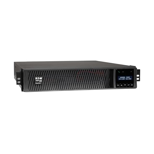 Eaton Tripp Lite Series 2200VA Smart UPS Back Up, Sine Wave, 120V, 1950W, 7 Outlets, 2U Rackmount or Tower, Network Card Option, LCD, USB, DB9, 3-Year Warranty & 250,000 Insurance (SMART2200RM2U)