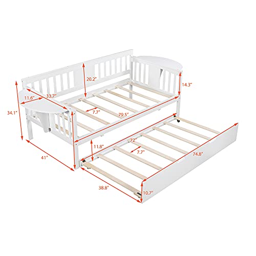 Full Size Daybed with Two Drawers, Wood Slat Support, Bedroom,Guest Room Modern Living Daybed Sofa Bed for Boys/Girls/Adult, Easy to Assemble, No Box Spring Needed,Gray