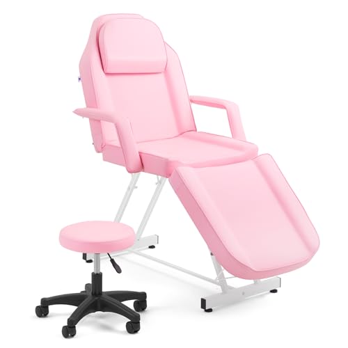 Artist hand Facial Bed Massage Table Adjustable Tattoo Chair W/Free Barber Bed Spa Chair Salon Massage Equipment Tattoo Bed Salon Chair with Tattoo Stool
