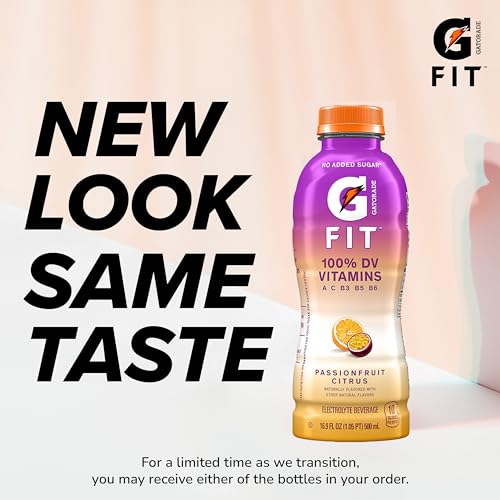 Gatorade Fit Electrolyte Beverage, Healthy Real Hydration, Watermelon Strawberry, 16.9.oz Bottles (12 Pack)