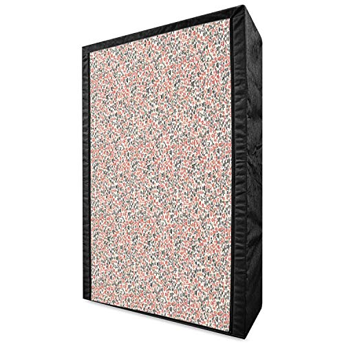 Ambesonne Hangul Korean Print Portable Fabric Wardrobe, Repeating Style Alphabet in Random Order Asian Culture Typography, Clothing Organizer and Storage Closet with Shelves, 42.5