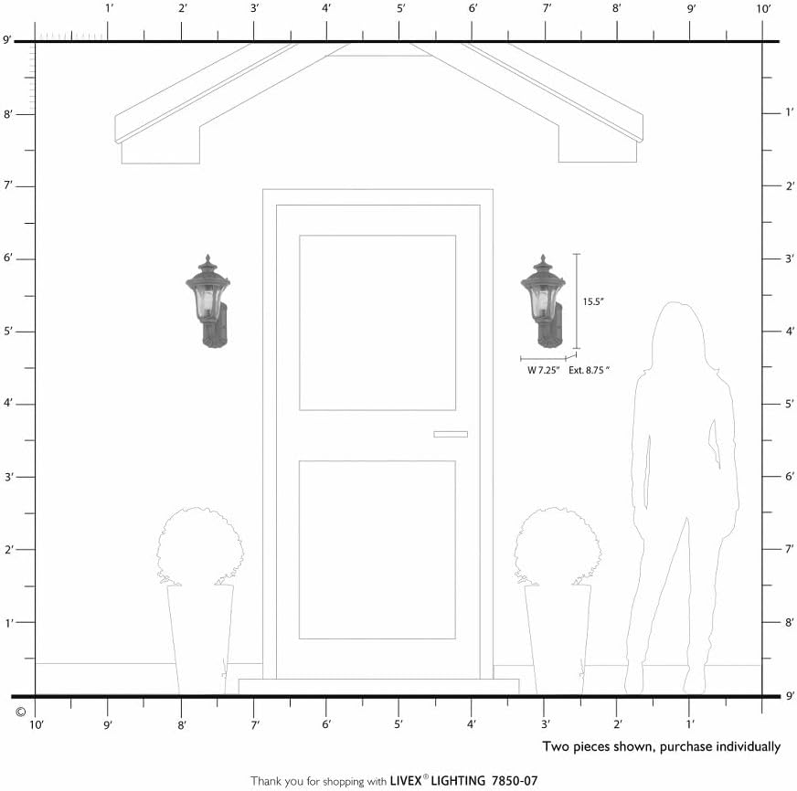 Livex Lighting 7850-07 Oxford 1 Light Outdoor Wall Lantern, Bronze