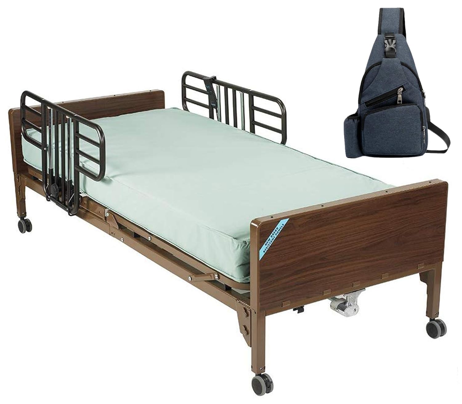 Drive Delta Ultra Light Semi Electric Hospital Bed with Half Rails and 80