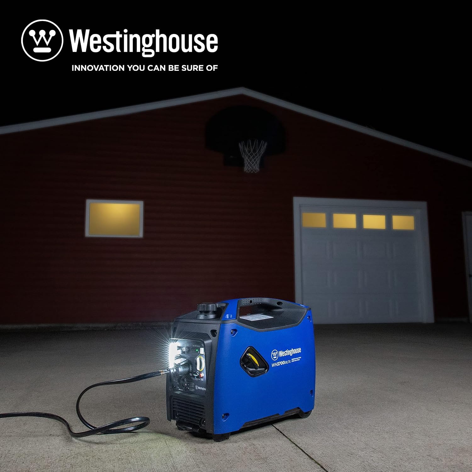 Westinghouse Outdoor Power Equipment 3700 Peak Watt Super Quiet Portable Inverter Generator, Wheel & Handle Kit, RV Ready 30A Outlet, Gas Powered, CO Sensor, Parallel Cord Included