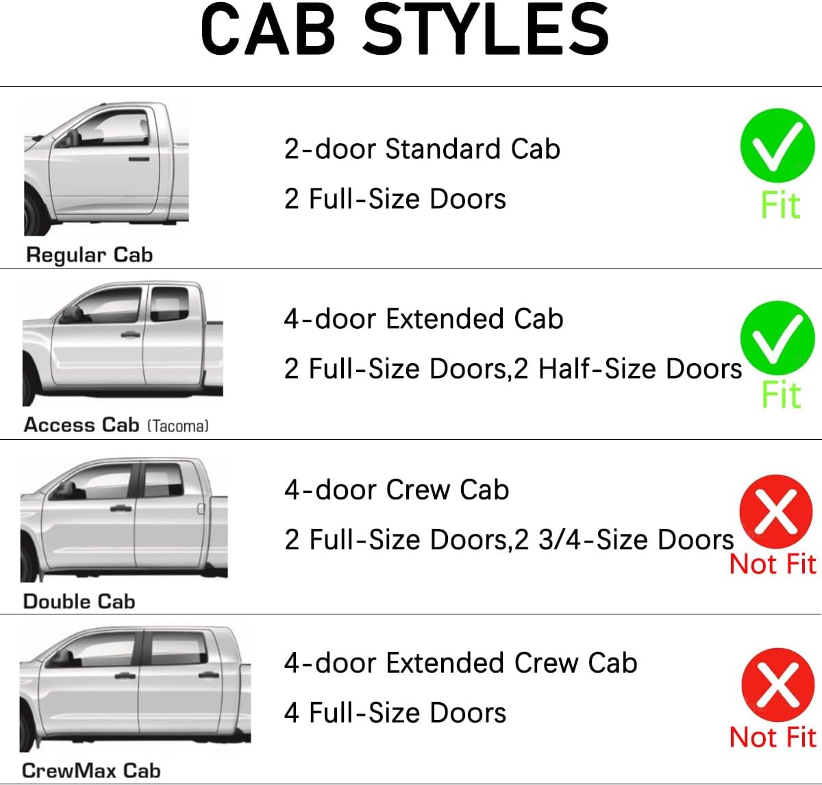 Lightronic WV92925 Outside Mount Side Window Deflectors Visors Vent Rain Guards, Dark Smoke, 2-Pieces Set, Fits 1995-2004 Toyota Tacoma Regular Cab/XtraCab