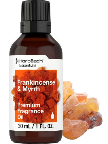 Horbäach Frankincense & Myrrh Fragrance Oil | 4 fl oz (118ml) | Premium Grade | for Diffusers, Candle and Soap Making, DIY Projects & More