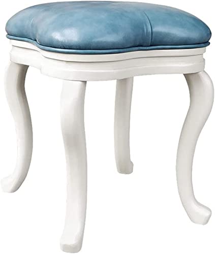 Makeup Vanity Stool Chair for Makeup Room Bedroom, Vanity Benches Solid Wood Stool Home Dressing Stool Makeup Stool Shoe Bench Fashion Leather Stool