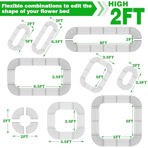 9FT(L)×2FT(W)×1.5FT(H) Raised Garden Bed Outdoor for Vegetable, 9 in 1 Adjustable Clearance Raised Garden Beds for Flower, Garden Planter Box for Herb, Fruit-White