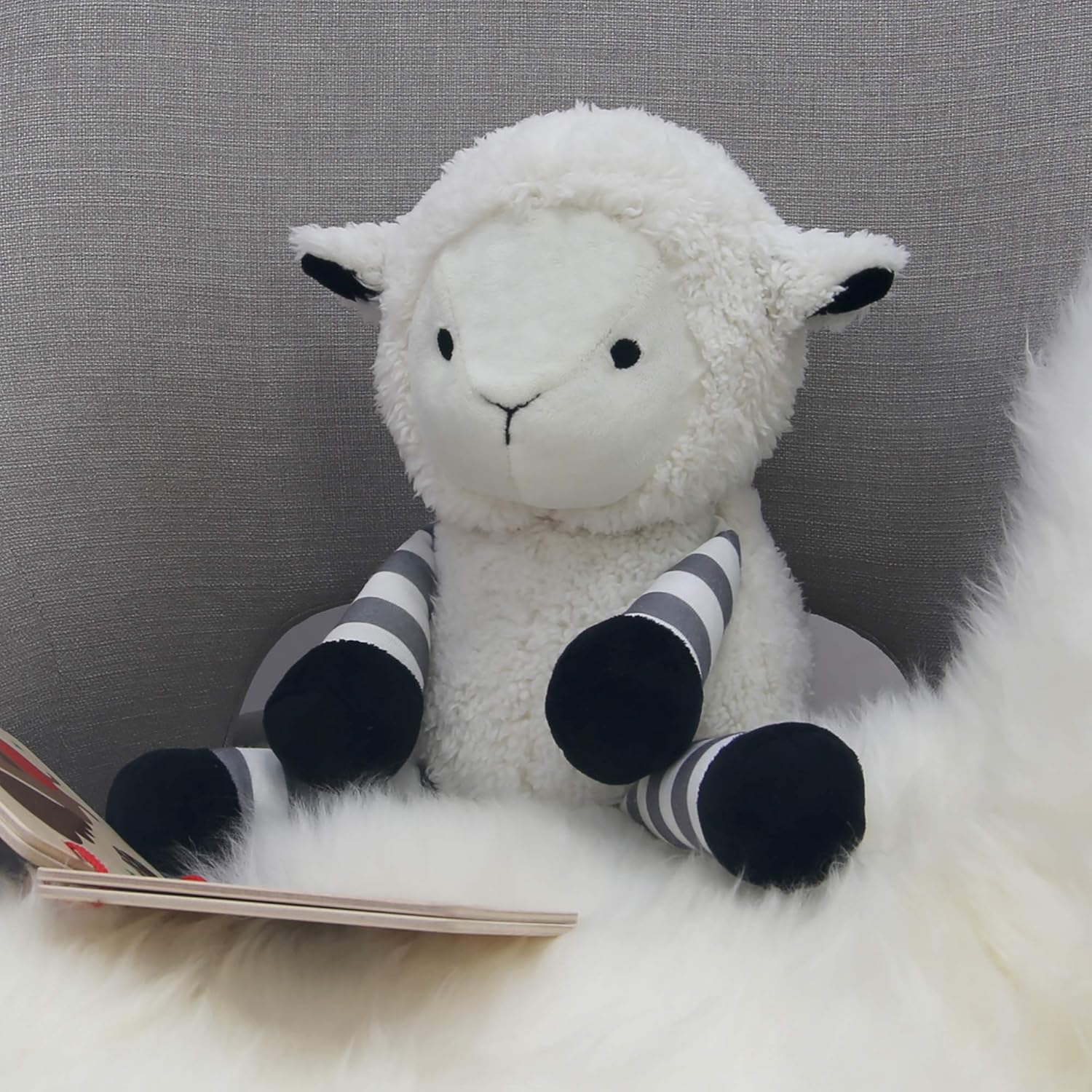 Lambs & Ivy Little Sheep White/Gray Plush Lamb Stuffed Animal Toy - Ivy