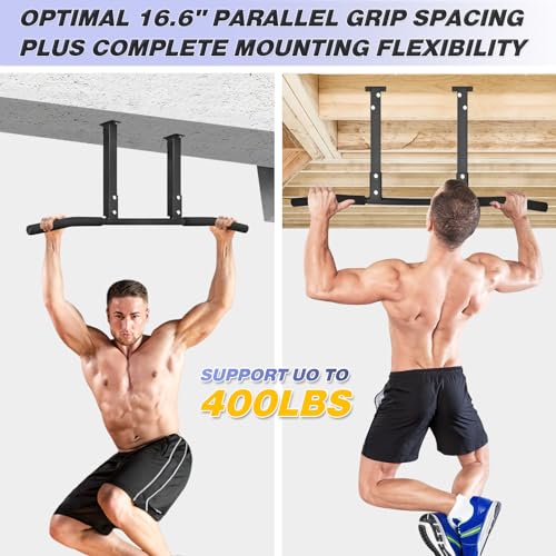Pull Up Bar, Chin Up Bars Ceiling Mount by Ultimate Body Press, Workout for Home Gym, Beam, Crossfit - Heavy-Duty, Foam Grip, 40'' Wide, Easy installation