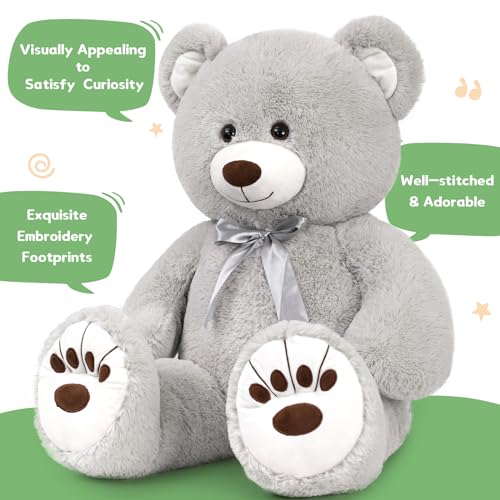 MorisMos Giant Teddy Bear Stuffed Animal, Big Teddy Bear Life Size, 36in Large Teddy Bear Cuddly Soft for Baby Shower, Boys, Girls